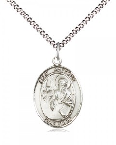 Women's Pewter Oval St. Matthew the Apostle Medal [BLPW495]