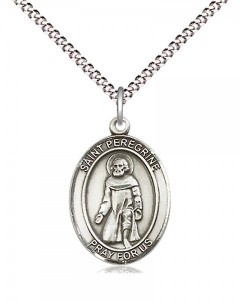Women's Pewter Oval St. Peregrine Laziosi Medal [BLPW516]