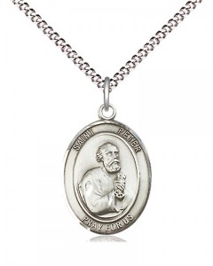 Women's Pewter Oval St. Peter the Apostle Medal [BLPW518]