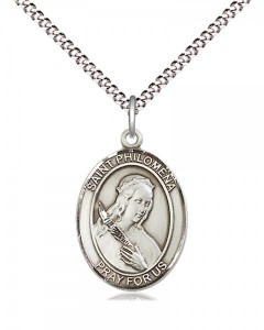 Women's Pewter Oval St. Philomena Medal [BLPW505]