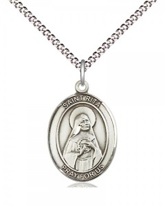 Women's Pewter Oval St. Rita of Cascia Medal [BLPW522]