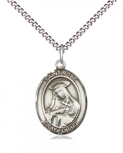 Women's Pewter Oval St. Rose of Lima Medal [BLPW523]