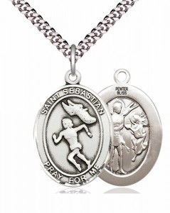 Women's Pewter Oval St. Sebastian Track and Field Medal [BLPW400]