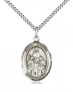 Women's Pewter Oval St. Sophia Medal [BLPW566]