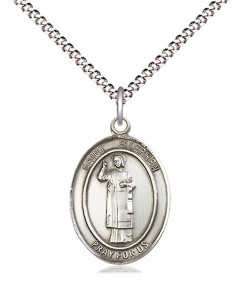 Women's Pewter Oval St. Stephen the Martyr Medal [BLPW531]