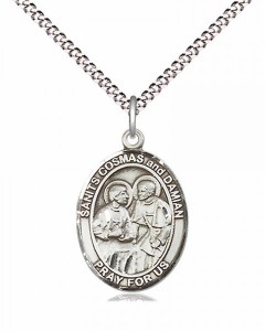 Women's Pewter Oval Sts. Cosmas and Damian Medal [BLPW562]