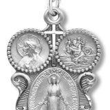 Men's Sterling Silver 3 Way Necklace with Chain Options - 24&quot; Sterling Silver Chain + Clasp