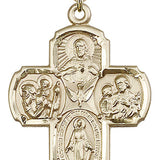4 Way Cross Pendant, Gold Filled