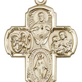 4 Way Cross Pendant, Gold Filled - No Chain