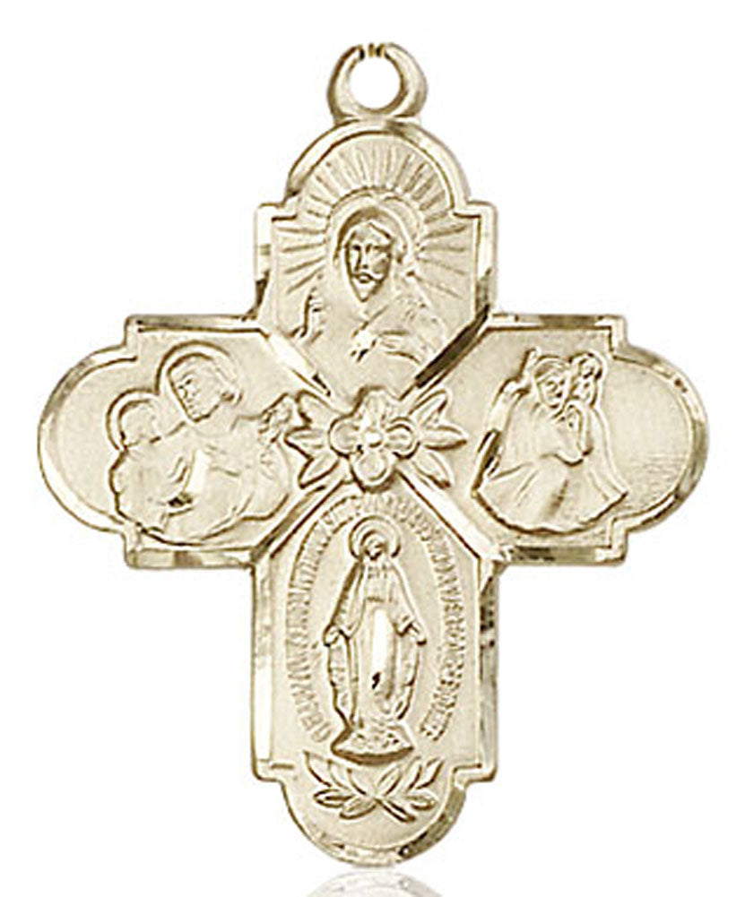 4 Way Cross Pendant, Gold Filled - No Chain