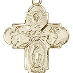 4 Way Cross Pendant, Gold Filled - No Chain