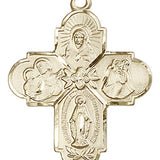 4 Way Cross Pendant, Gold Filled - No Chain