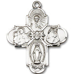 4 Way Cross Pendant, Sterling Silver - No Chain