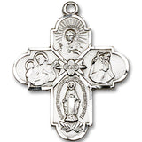 4 Way Cross Pendant, Sterling Silver - No Chain