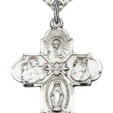 4 Way Cross Pendant, Sterling Silver