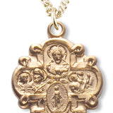 Women's 14kt Gold Over Sterling Silver Wide Tip 4-way Necklace + 18 Inch Gold Plated Chain &amp; Clasp - Gold-tone