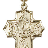 5 Way Cross Pendant, Gold Filled