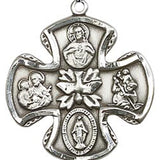 5 Way Cross Pendant, Sterling Silver - No Chain