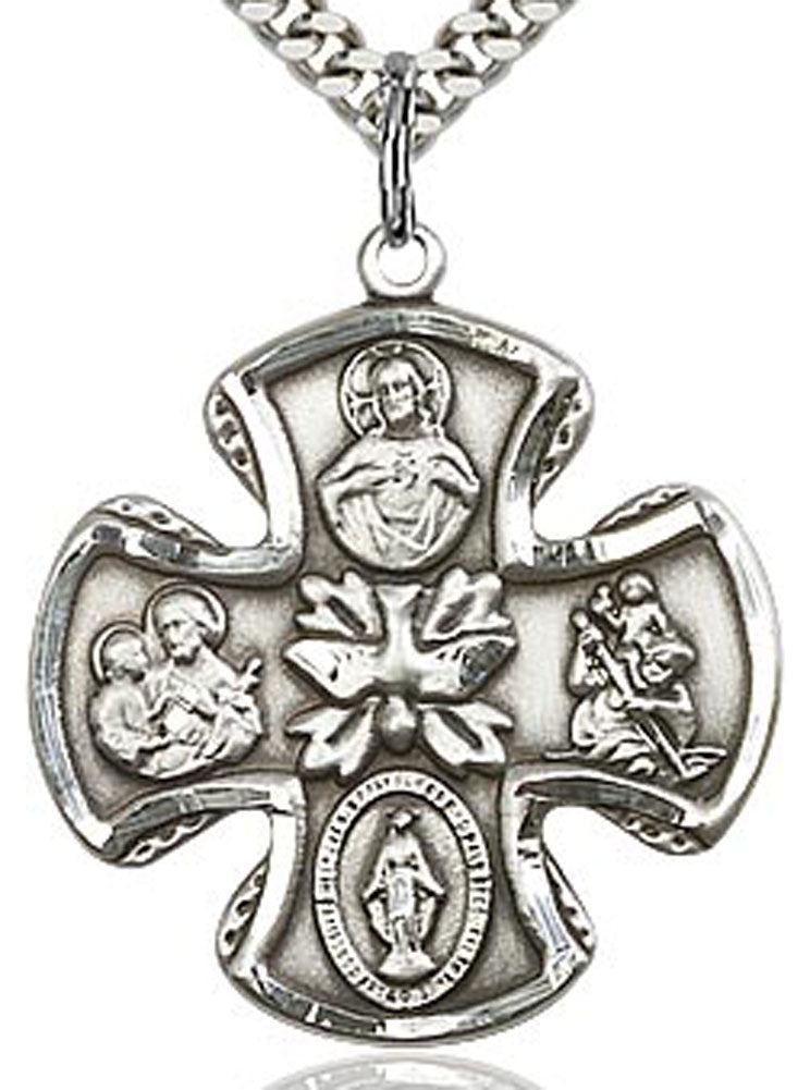 5 Way Cross Pendant, Sterling Silver