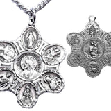 Men's Sterling Silver Unique 7 Way Necklace with Chain Options - 24&quot; Sterling Silver Chain + Clasp