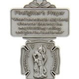 St. Florian Firefighter Prayer Visor Clip - Silver-tone