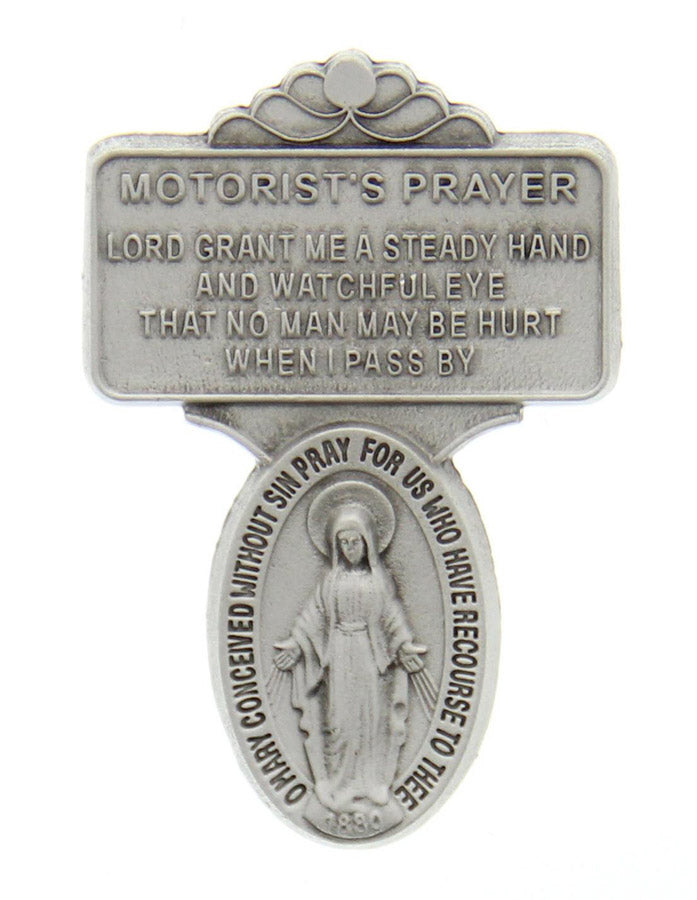 Miraculous Medal Visor Clip - Silver-tone