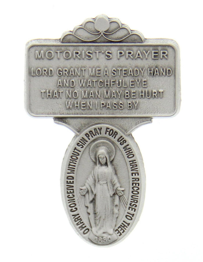 Miraculous Medal Visor Clip - Silver-tone