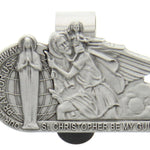 Our Lady of the Highway and St. Christopher Visor Clip - Silver-tone