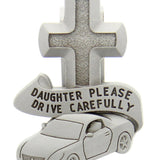 Daughter Please Drive Carefully Visor Clip - Silver-tone