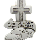 Son Please Drive Carefully Visor Clip - Silver-tone