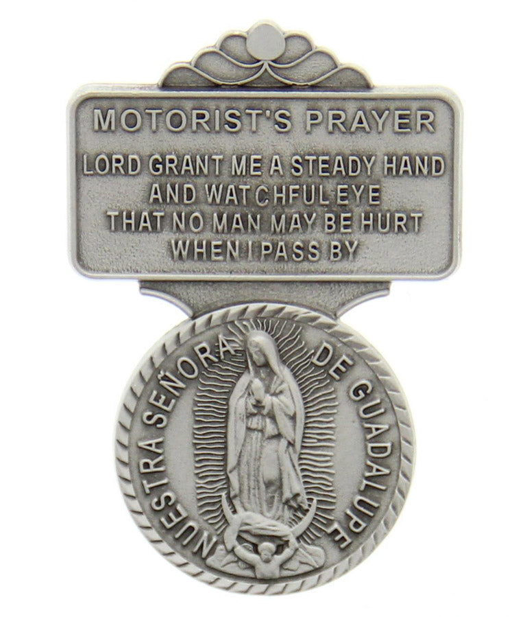Our Lady of Guadalupe Visor Clip in Spanish - Silver-tone