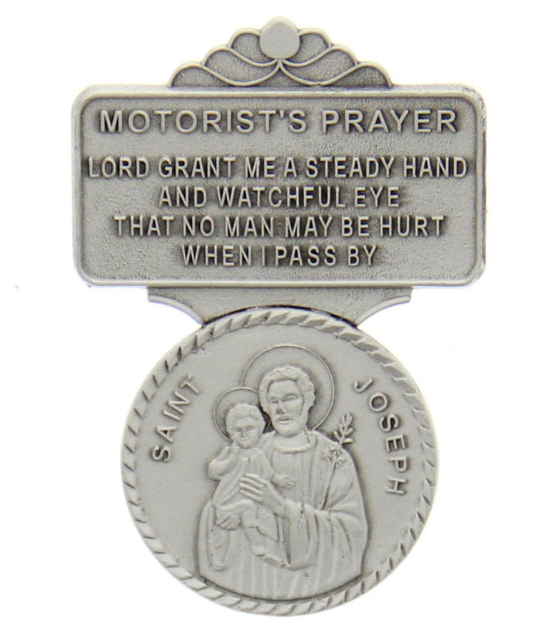 St. Joseph Motorist's Prayer Visor Clip - Silver-tone