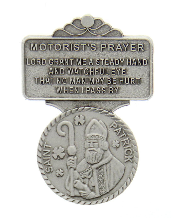St. Patrick Motorist's Prayer Visor Clip - Silver-tone