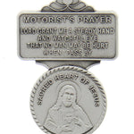 Sacred Heart Motorist's Prayer Visor Clip - Silver-tone