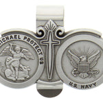 St. Michael U.S. Navy Visor Clip - Silver-tone