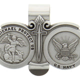 St. Michael U.S. Navy Visor Clip - Silver-tone