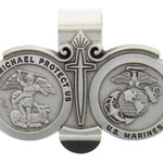 St. Michael U.S. Marines Visor Clip - Silver-tone