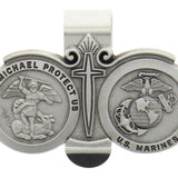 St. Michael U.S. Marines Visor Clip - Silver-tone