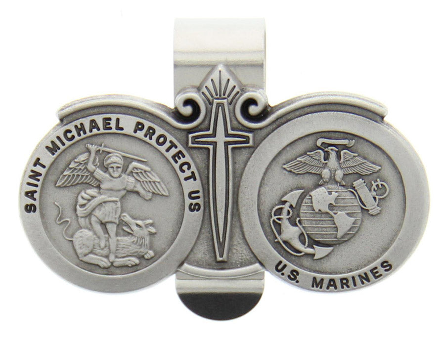 St. Michael U.S. Marines Visor Clip - Silver-tone