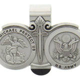 St. Michael U.S. Army Visor Clip - Silver-tone