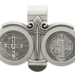St. Benedict Auto Visor Clip - Silver-tone