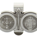 St. Benedict Auto Visor Clip - Silver-tone