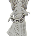 Don't Text and Drive Guardian Angel Visor Clip - Silver-tone