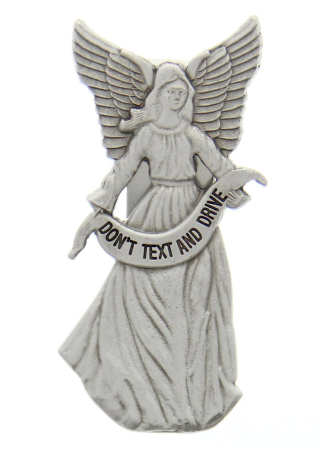 Don't Text and Drive Guardian Angel Visor Clip - Silver-tone