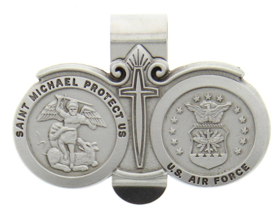 St. Michael U.S. Air Force Visor Clip - Silver-tone