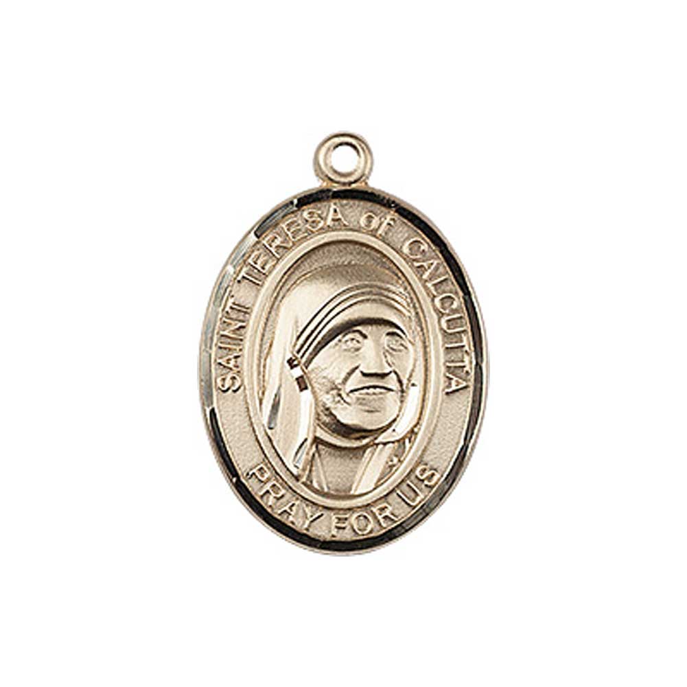 St. Teresa of Calcutta Medal, 14 Karat Gold, Medium - 14 KT Yellow Gold