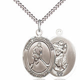 Boy's Pewter Oval St. Christopher Ice Hockey Medal