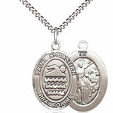 Boy's Pewter Oval St. Sebastian Swimming Medal