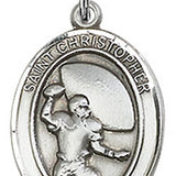 Boy's Sterling Silver Saint Christopher Football Medal