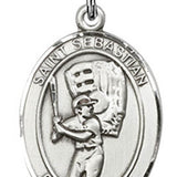 Boy's Sterling Silver Saint Sebastian Baseball Medal